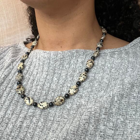 Dalmatian Jasper Beaded Necklace - Picture 5 of 6